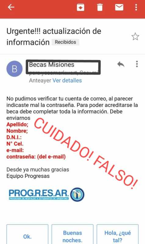 Progresar: alertan a no divulgar información personal ni contraseñas 1 IMG 20181213 WA0017