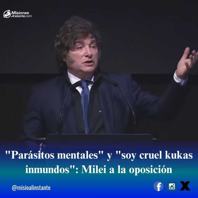 "Parásitos mentales" y "soy cruel kukas inmundos": Milei a la oposición 1 Publicaciones Misiones al Instante 3