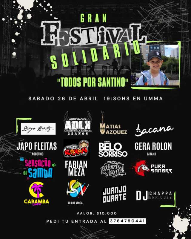 Las bandas misioneras se unen a la campaña “Todos por Santino” 1 TODOS POR SANTINO 3