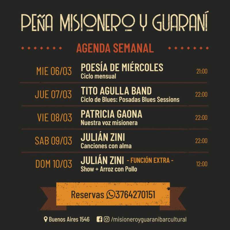 Este fin de semana, doble show de Julián Zini en Misionero y Guaraní 3 cartelera
