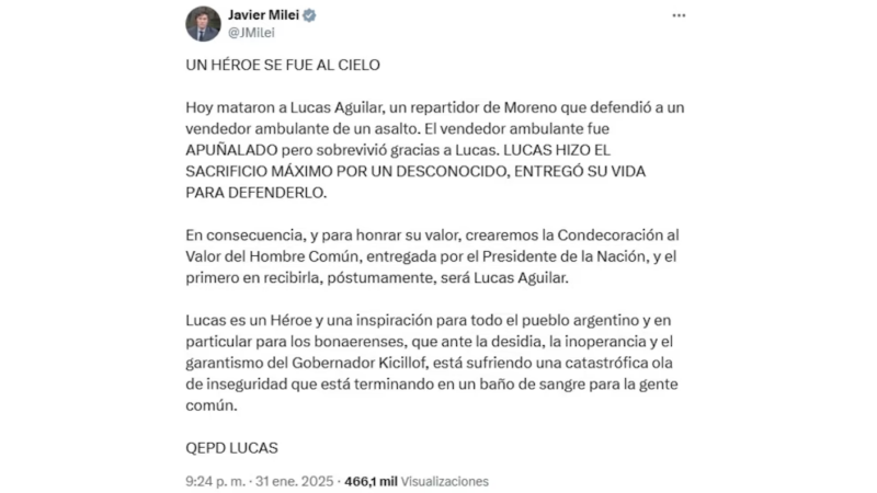 Milei condecorará al delivery que fue asesinado: “Un héroe” 1 image 2