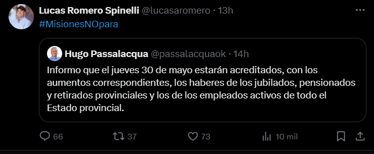 Lejos del diálogo: "Misiones no para", la chicana del Vicegobernador hacia las protestas 1 lucas spinelli