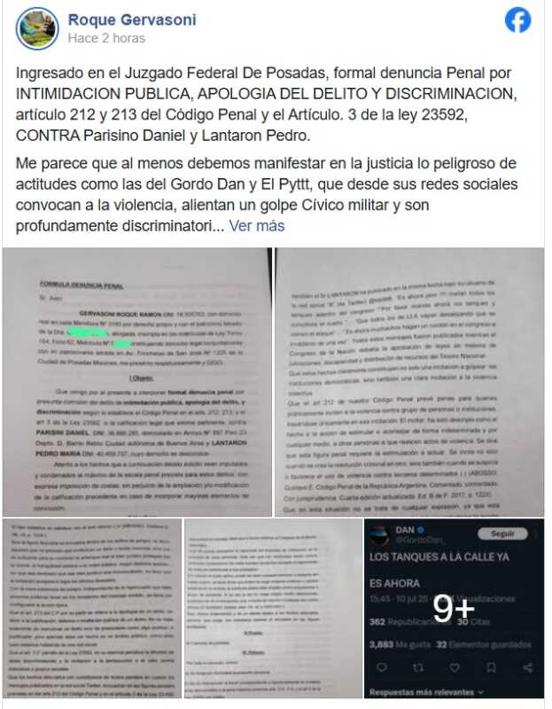 Gervasoni denunció al “Gordo Dan” por apología del delito y el llamado a un “golpe cívico-militar” 1 WhatsApp Image 2025 07 11 at 14.52.56