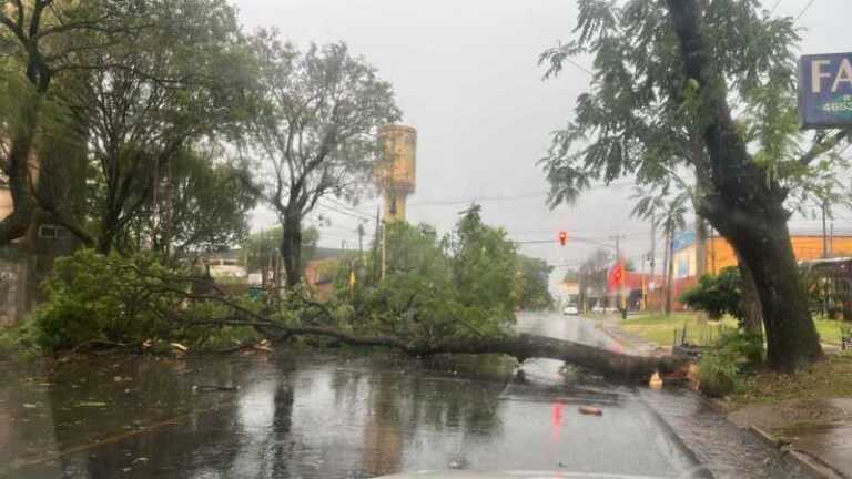 La Policía intervino por los graves daños del temporal en distintos puntos de Posadas
