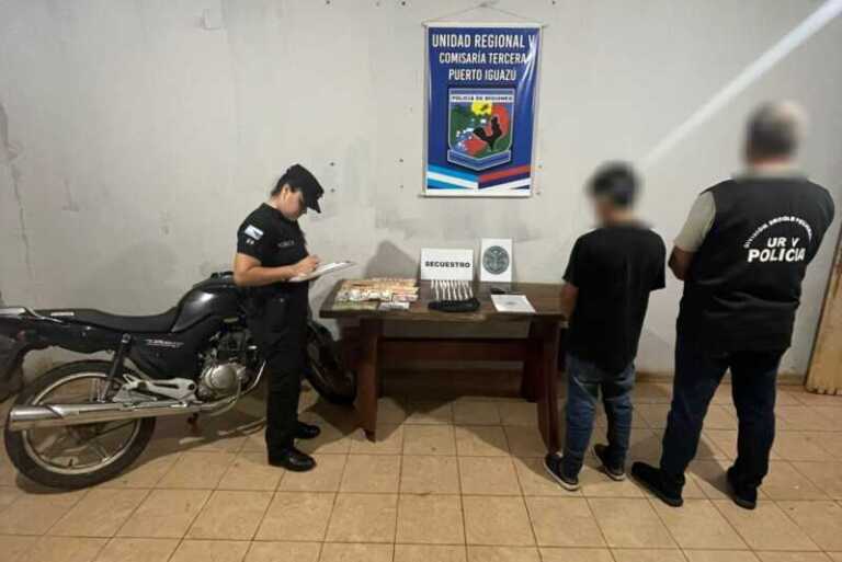 Cayó un “motodealer” con cocaína lista para distribuir en Puerto Iguazú