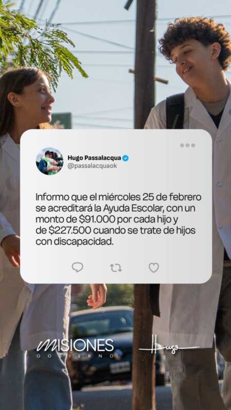 El 25 de febrero se paga la Ayuda Escolar en Misiones 1 WhatsApp Image 2026 02 20 at 13.37.48