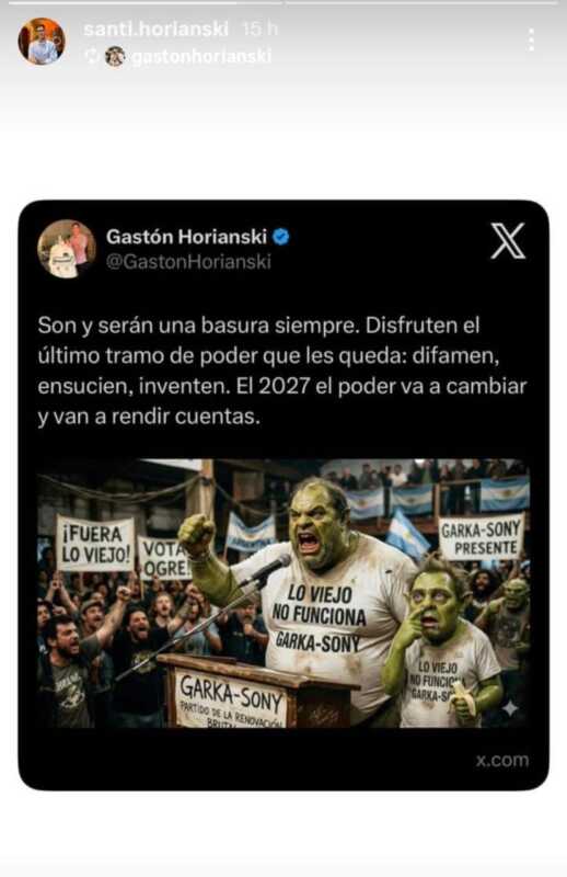 Gervasoni cruzó a los Horianski tras un meme: “Pónganse a trabajar y aflojen con el show, lomos vírgenes” 1 655907172 26752182364388061 8807642128978933827 n 1