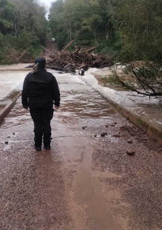 La crecida del arroyo Piray Miní y la acumulación de ramas inhabilitaron el Puente Fabuel en Colonia Victoria 2 crecida piray 2