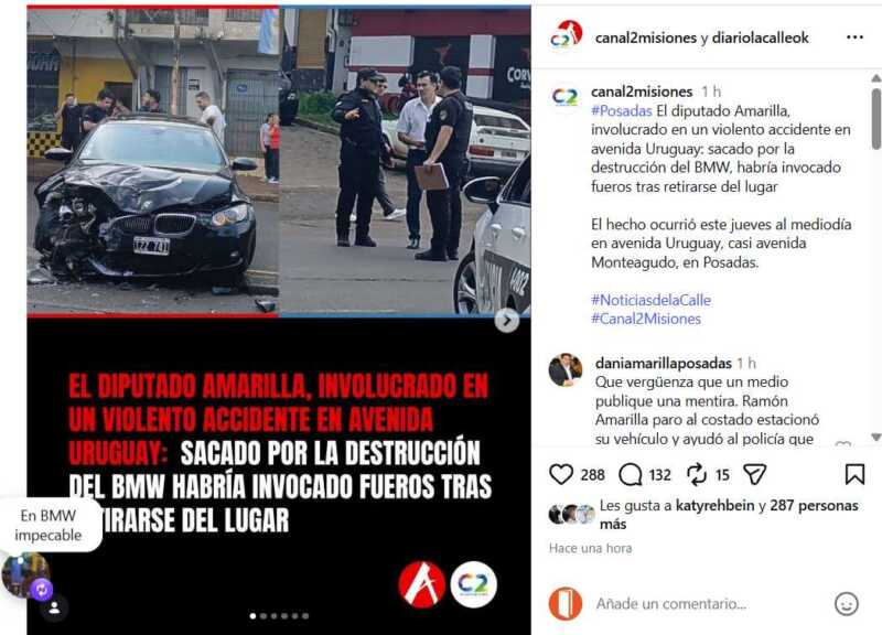 Amarilla desmintió haber estado involucrado en un accidente y apuntó contra medios oficialistas: “Están buscando embarrarme” 1 image 19
