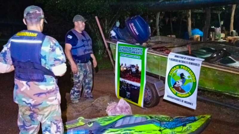 Guardaparques secuestraron redes de pesca ilegal en el Paisaje Protegido Lago Urugua-í 1 GUARDAPARQUS 1
