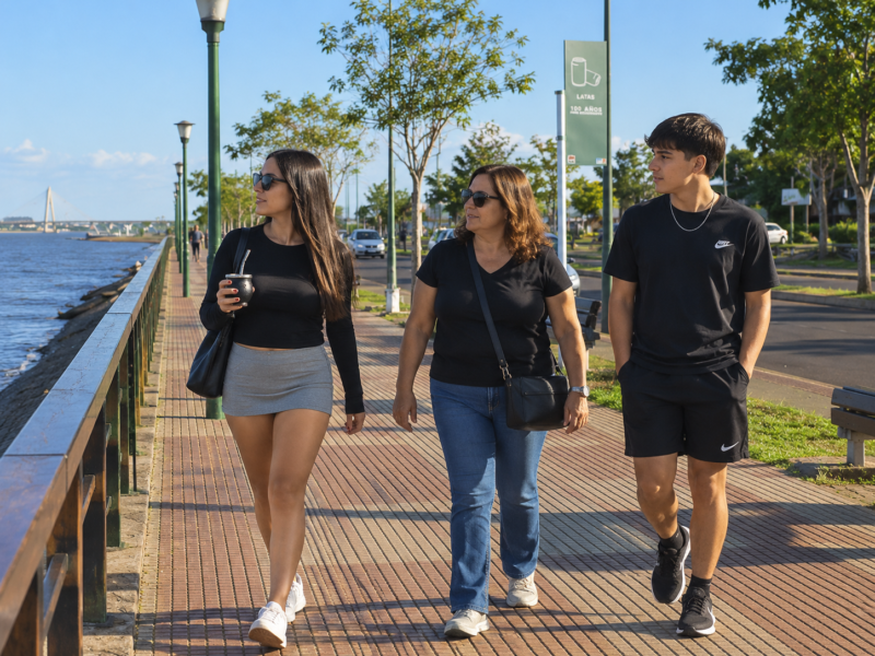 Paseo costanero junto al rio posadas tiempo clima