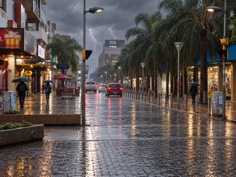 Tormenta sobre el centro de Posadas